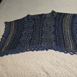 Free People Multicolor Knit Poncho OS